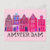 Amsterdam Holland Canal Houses Travel Europe Briefkaart (Voorkant)