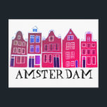 Amsterdam Holland Canal Houses Travel Europe Briefkaart<br><div class="desc">Verzend een bericht met dit zoete whimsical Amsterdam patroonkunst briefkaart.U kunt het aanpassen en tekst ook veranderen of toevoegen. Voeg je eigen tekst aan de achterkant toe. Bekijk mijn winkel voor veel meer kleuren en patronen! En meer overeenkomende items zoals tassen, stickers, magneten, petten en t - shirts. Laat me...</div>