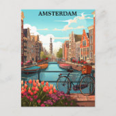 Amsterdam Holland Canal Uitzicht Briefkaart (Voorkant)