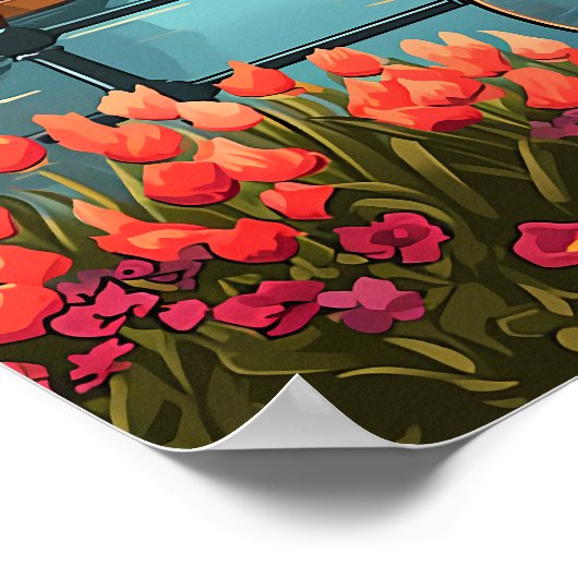 Amsterdam Holland Canal Uitzicht Poster (Hoek)