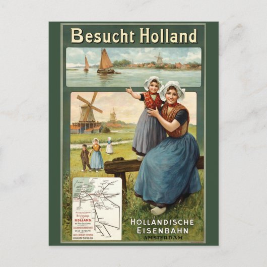  Amsterdam Holland Dutch Travel Briefkaart (Voorkant)