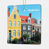 Amsterdam Holland Houses Travel souvenir Keramisch Ornament (Links)