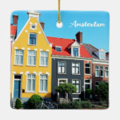 Amsterdam Holland Houses Travel souvenir Keramisch Ornament (Achterkant)