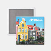 Amsterdam Holland Houses Travel souvenir Magneet (Voorkant / Achterkant)