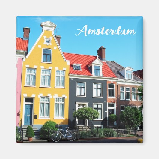 Amsterdam Holland Houses Travel souvenir Magneet (Voorkant)