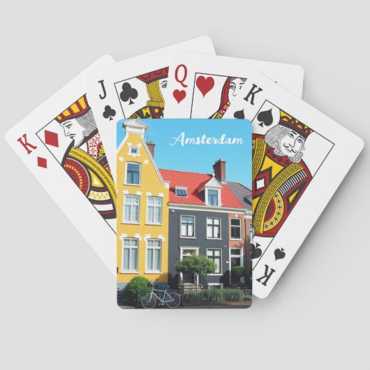 Amsterdam Holland Houses Travel souvenir Pokerkaarten (Achterkant)