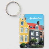 Amsterdam Holland Houses Travel souvenir Sleutelhanger (Voorkant)