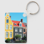 Amsterdam Holland Houses Travel souvenir Sleutelhanger (Achterkant)