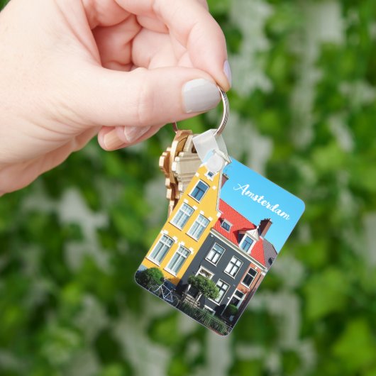 Amsterdam Holland Houses Travel souvenir Sleutelhanger (Hand)