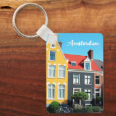 Amsterdam Holland Houses Travel souvenir Sleutelhanger (Voorkant)