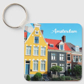Amsterdam Holland Huizen Reis souvenir Sleutelhanger (Voorkant)