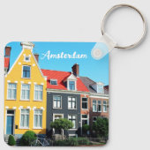 Amsterdam Holland Huizen Reis souvenir Sleutelhanger (Achterkant)