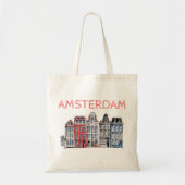 Amsterdam Holland Leaning Houses Tote Bag (Voorkant)