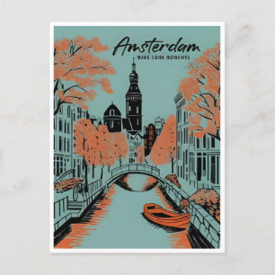 Amsterdam Holland Nederland Vintage Nederlands Briefkaart