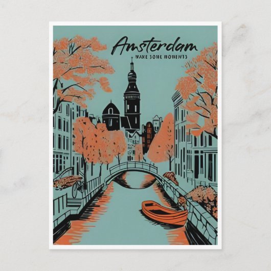 Amsterdam Holland Nederland Vintage Nederlands Briefkaart (Voorkant)