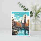 Amsterdam Holland Nederland Vintage Nederlands Briefkaart (Staand voorkant)