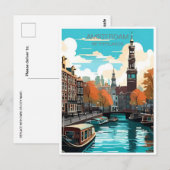 Amsterdam Holland Nederland Vintage Nederlands Briefkaart (Voorkant / Achterkant)