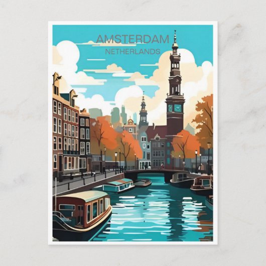 Amsterdam Holland Nederland Vintage Nederlands Briefkaart (Voorkant)