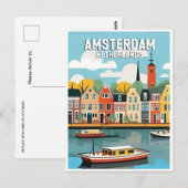 Amsterdam Holland Nederland Vintage Nederlands Briefkaart (Voorkant / Achterkant)