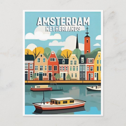 Amsterdam Holland Nederland Vintage Nederlands Briefkaart (Voorkant)