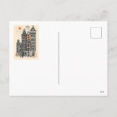 Amsterdam Holland Oude Straat Huizen Reizen Kunst Feestdagenkaart (Achterkant)