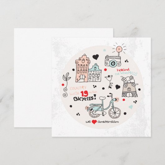 Amsterdam Holland reis ansichtkaart (Voorkant / Achterkant)
