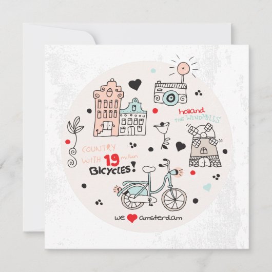 Amsterdam Holland reis ansichtkaart (Voorkant)