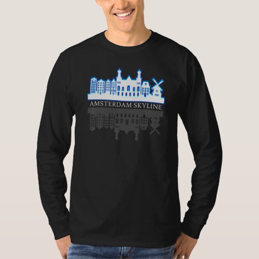Amsterdam Holland Skyline T-shirt (Voorkant)