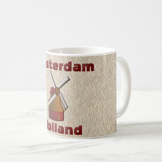 Amsterdam Holland -souvenir koffiekop Koffiemok (Voorkant rechts)