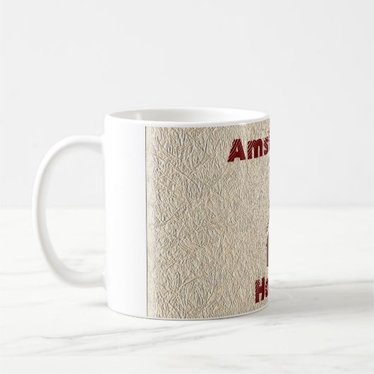 Amsterdam Holland -souvenir koffiekop Koffiemok (Links)