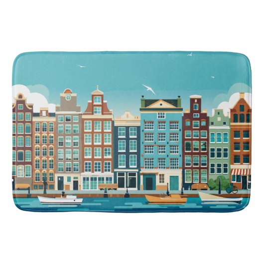 Amsterdam Holland thema Nederlandse architectuur Badmat (Voorkant)