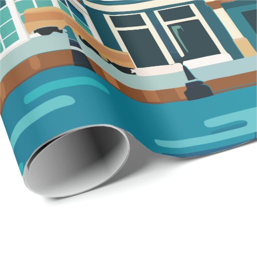 Amsterdam Holland-thema Nederlandse Architectuur Cadeaupapier (Rol Hoek)