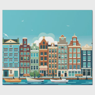 Amsterdam Holland-thema Nederlandse Architectuur Cadeaupapier