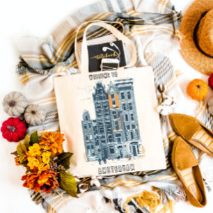 Amsterdam Holland Vintage Nederlandse Straten Reis Tote Bag