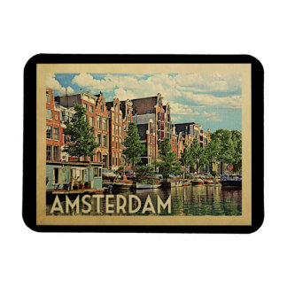 Amsterdam Holland Vintage Travel Magneet