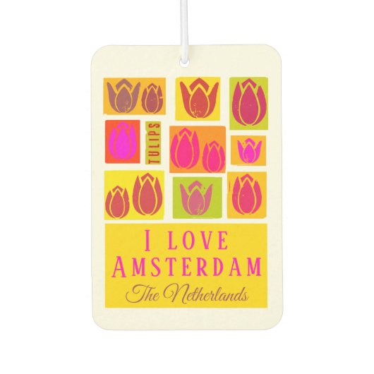 Amsterdam houdt van tulpenautotaxichauffeur Air Fr Luchtverfrisser (Voorkant)