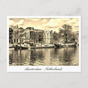 Amsterdam, Houseboten,  Nederland Briefkaart