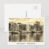 Amsterdam, Houseboten,  Nederland Briefkaart (Voorkant / Achterkant)