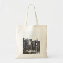 Amsterdam Houses Canvas tas