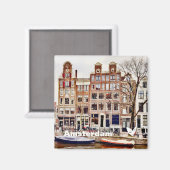 Amsterdam huizen - koelkast magneet door Velvet Es (Voorkant / Achterkant)