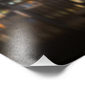 Amsterdam huizen met kleurrijke lichten 's nachts foto afdruk (Hoek)