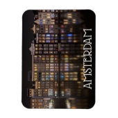 Amsterdam huizen met kleurrijke lichten 's nachts magneet (Verticaal)