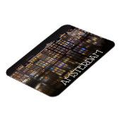 Amsterdam huizen met kleurrijke lichten 's nachts magneet (Linkerzijde)