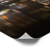 Amsterdam huizen met kleurrijke lichten 's nachts poster (Hoek)