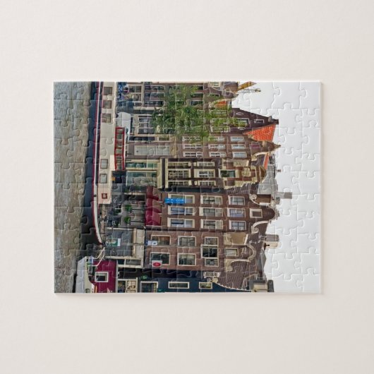 Amsterdam, huizen op het kanaal legpuzzel (Horizontaal)
