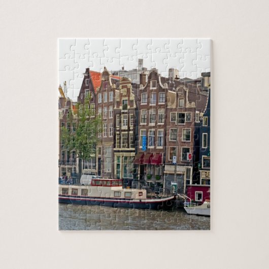 Amsterdam, huizen op het kanaal legpuzzel (Verticaal)