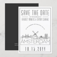 Amsterdam Huwelijk Gestileerde Silhouet Bewaar de 