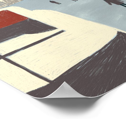 Amsterdam ijsschaatsen in de winter poster (Hoek)