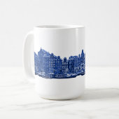 Amsterdam in blauwe Delfts blauwe stijl Koffiemok (Voorkant links)