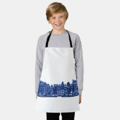 Amsterdam in blauwe Delfts blauwe stijl Schort (Gedragen)